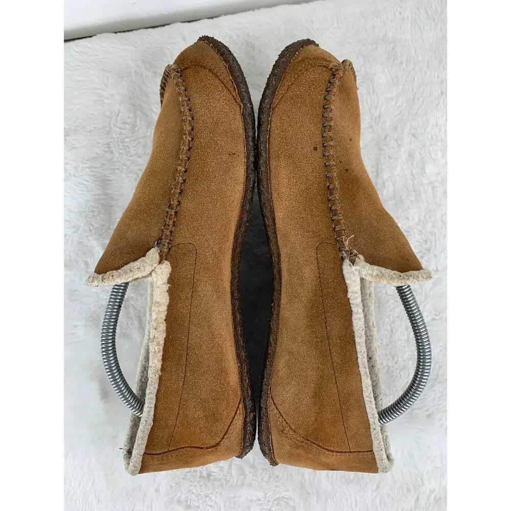 Columbia Men's YM5241-287 Brown Shearling Suede Slippers Size 10